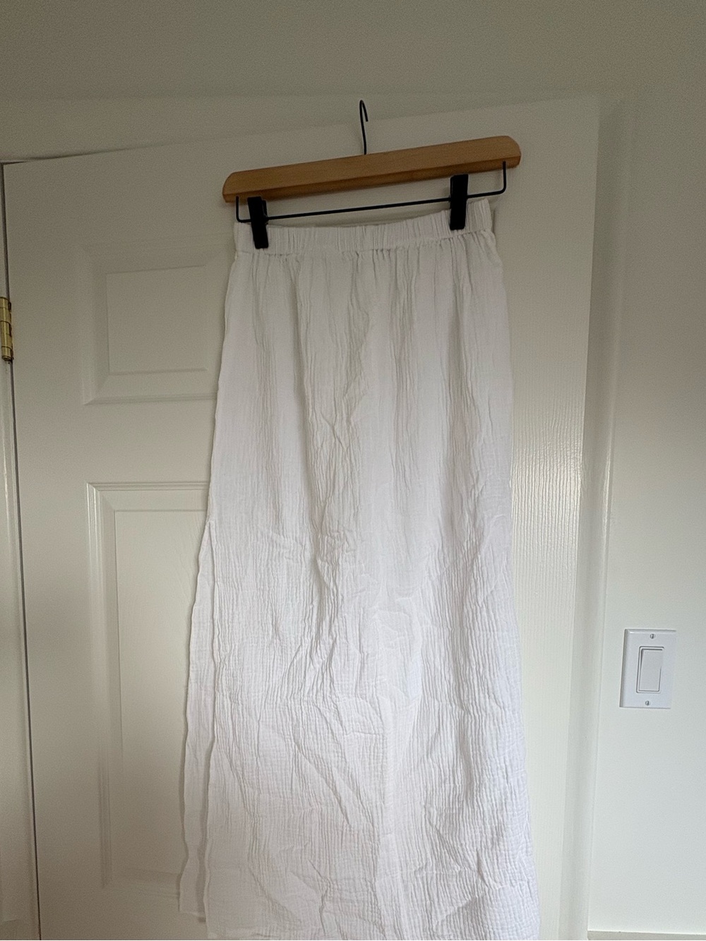 Reformation Dawn Cream Two-Piece Maxi Skirt Set with Side Slit - Picture 4 of 5